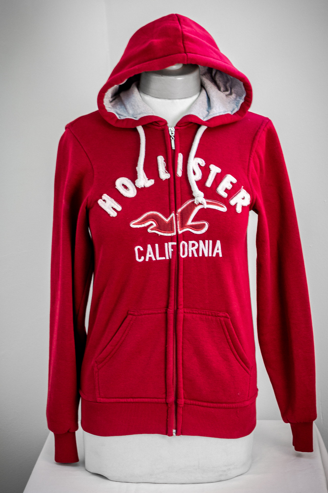 Hollister sport sweatshirt women size medium full zip red RN#54867